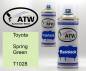 Preview: Toyota, Spring Green, T1028: 400ml Sprühdose + 400ml Klarlack - Set, von ATW Autoteile West.
